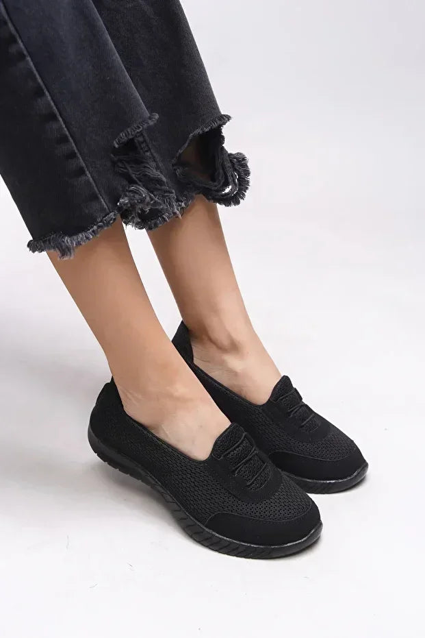 Riccon Loventino Tephseris Kadın Babet Spor Ayakkabı 001204 Siyah - Şıklığı ve konforu bir arada sunan zarif tasarım