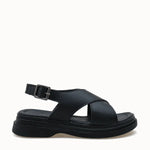 Elegan bir görünüm için Loventino Greslaela Kadın Sandalet 0012300 Siyah Cilt, her stili tamamlayacak modern detaylara sahip.