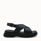 Elegan bir görünüm için Loventino Greslaela Kadın Sandalet 0012300 Siyah Cilt, her stili tamamlayacak modern detaylara sahip.