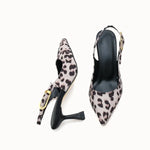 Loventino Ysalaela Kadın Arkası Açık Sivri Burun Stiletto 0012700 Ten Leopar - Lüks ve şıklığın buluştuğu tasarım.