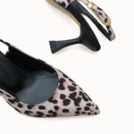 Loventino Ysalaela Kadın Arkası Açık Sivri Burun Stiletto 0012700 Ten Leopar - Modern ve şık görünüm için ideal ayakkabı.