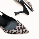 Loventino Ysalaela Kadın Arkası Açık Sivri Burun Stiletto 0012700 Ten Leopar - Modern ve şık görünüm için ideal ayakkabı.