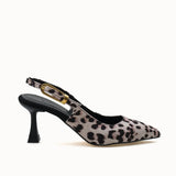 Loventino Ysalaela Kadın Arkası Açık Sivri Burun Stiletto 0012700 Ten Leopar - Her ortamda göz alıcı bir şıklık.