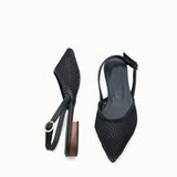 Sağ yandan görünüm, Loventino Issanesra Kadın Sivri Burunlu Topuklu Ayakkabı 0012112 Siyah, modern stilin simgesi.