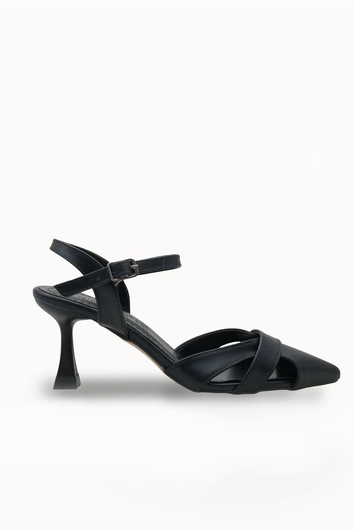 Zarafet ve stil sahibi Loventino Esronyn Kadın Arkası Açık Sivri Burun Stiletto 0012707 Siyah Cilt ile adımlarınızı taçlandırın.