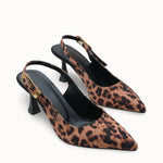 Loventino Ysalaela Kadın Arkası Açık Sivri Burun Stiletto 0012700 Taba Leopar - Lüks tasarım, şıklık ve zarafeti bir arada sunan stiletto ayakkabı.