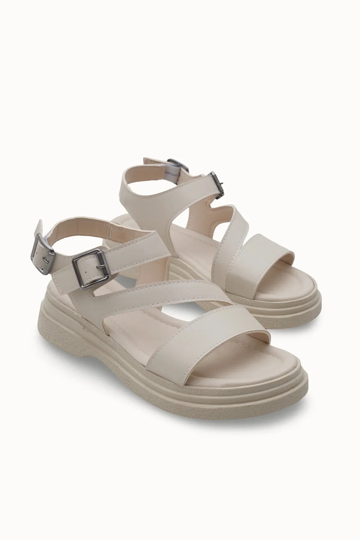 Loventino Drarnouk Kadın Sandalet 0012202 Bej Cilt - Şıklığı ve konforu bir arada sunan lüks yaz ayakkabısı