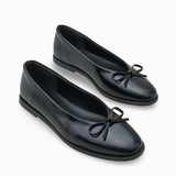 Riccon Loventino Kadın Babet 001296 Siyah Cilt - Şık ve zarif tasarımıyla dikkat çeken kadın ayakkabısı.