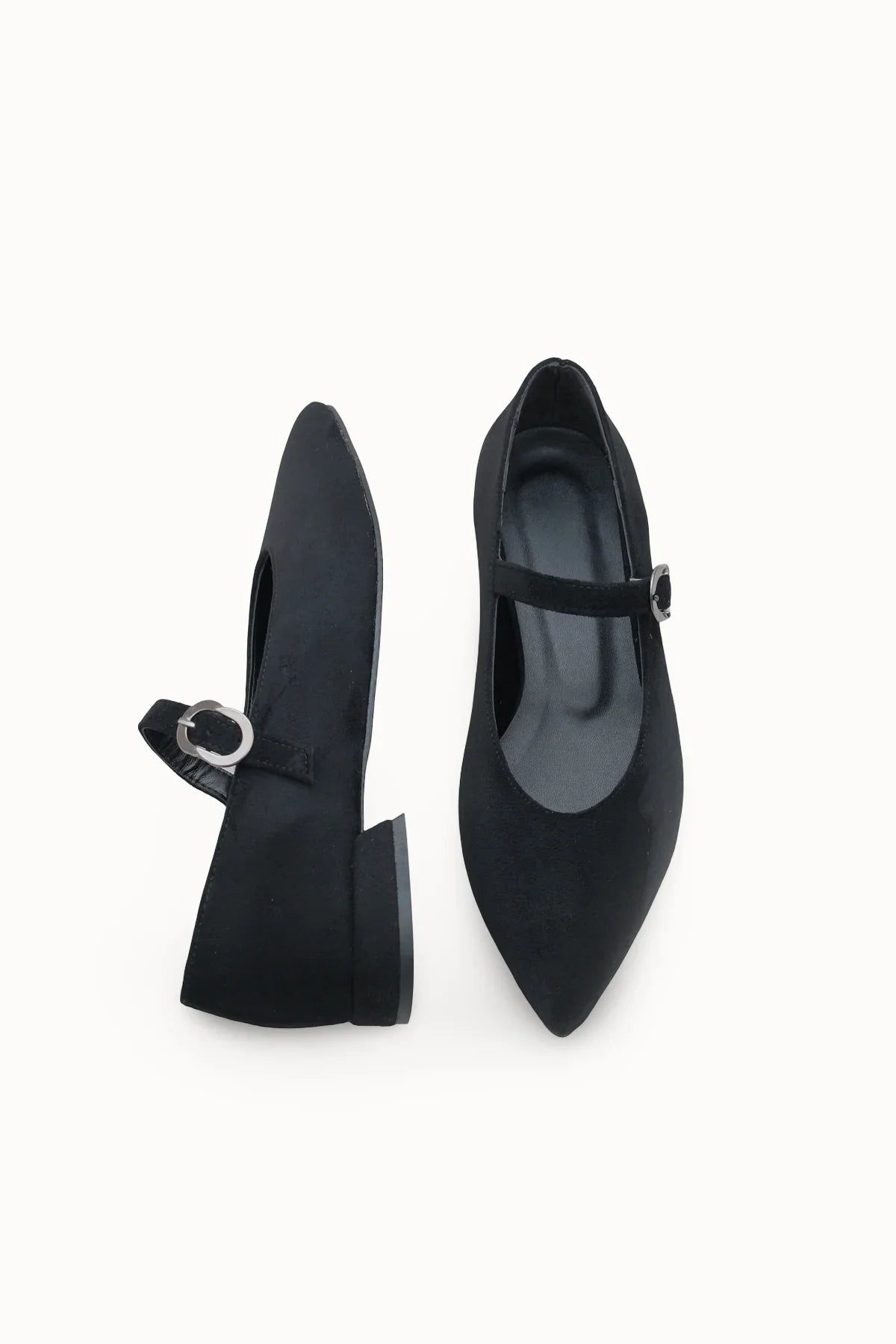 Stylish Loventino Kadın Sivri Burun Babet 0012501 Siyah Süet, modern kadınların vazgeçilmezi.