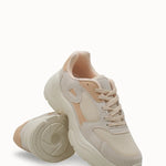 Riccon Loventino Kadın Sneaker 0012152 Ekru Taba, günlük kullanım için ideal ortopedik iç tabana sahip, şık ve rahat spor ayakkabı.