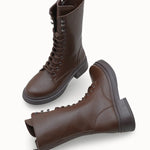 Detaylı görünümde Loventino Marlyrra Kadın Bağcıklı Kısa Çizme 0012707 Kahverengi, premium malzeme kalitesiyle stil sahibi kadınlar için ideal.