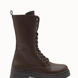 Kahverengi Loventino Marlyrra Kadın Bağcıklı Kısa Çizme 0012707, sofistike ve şık bir görünüm sunan modern botas.