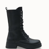 Loventino Marlyrra Kadın Bağcıklı Kısa Çizme 0012707 Siyah - Modern çizgilerle tasarlanmış zarif kadın çizmeleri.