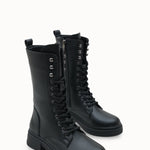 Loventino Marlyrra Kadın Bağcıklı Kısa Çizme 0012707 Siyah - Lüks tasarıma sahip şık ve konforlu kısa çizmeler.