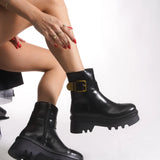 Riccon Heillanae Kadın Tokalı Postal Bot 00122001 Siyah Rustik