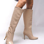 Loventino Hilnaril Kadın Sivri Topuklu Çizme 00123000 Ten Cilt