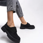 Riccon Oknyrth Kadın Bağcıklı Loafer 00121990 Siyah Süet