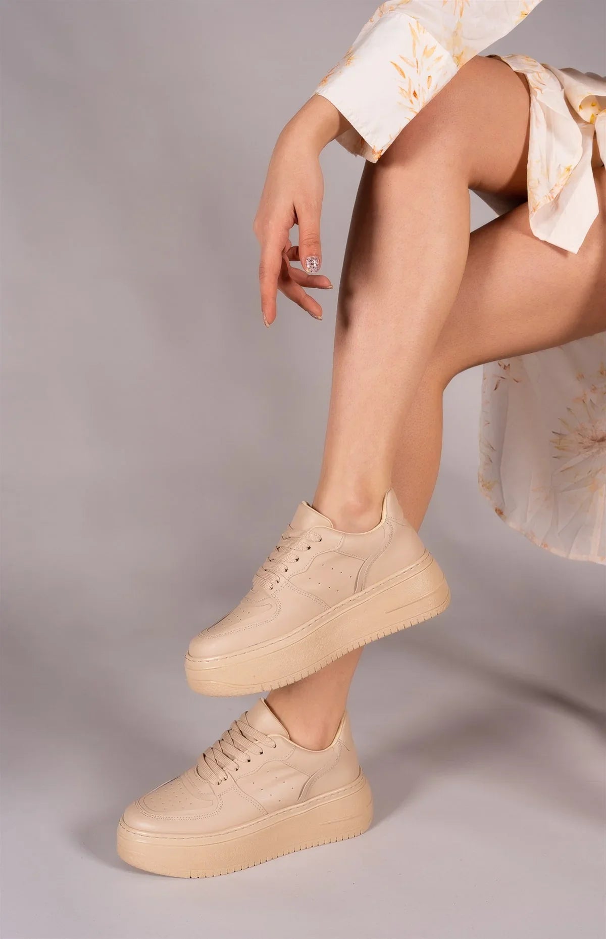 Riccon Kadın Sneaker 0012255 Nude