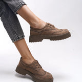 Riccon Oknyrth Kadın Bağcıklı Loafer 00121990 Vizon Süet