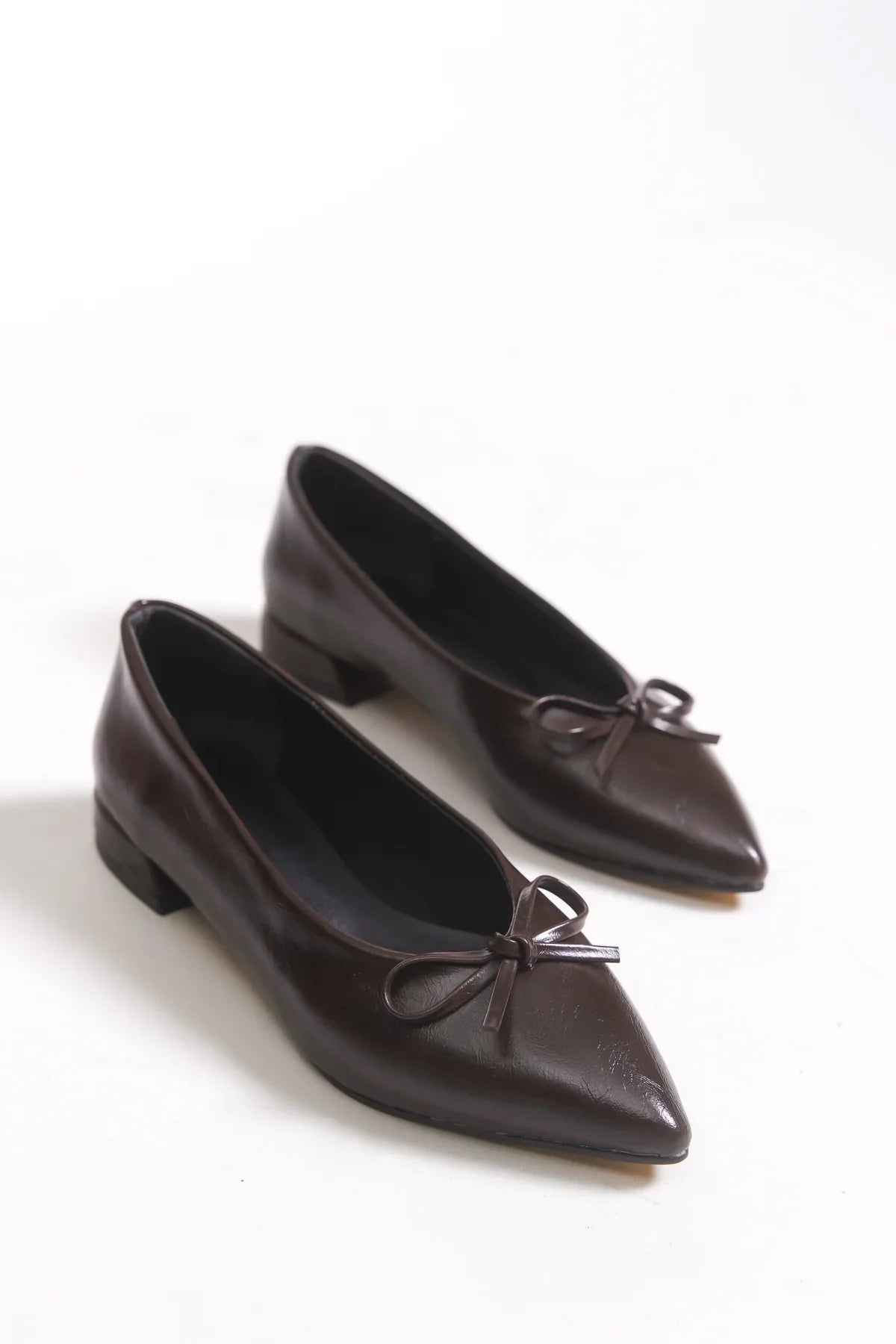 Riccon Kadın Sivri Burun Babet 0012502 Kahverengi Cilt