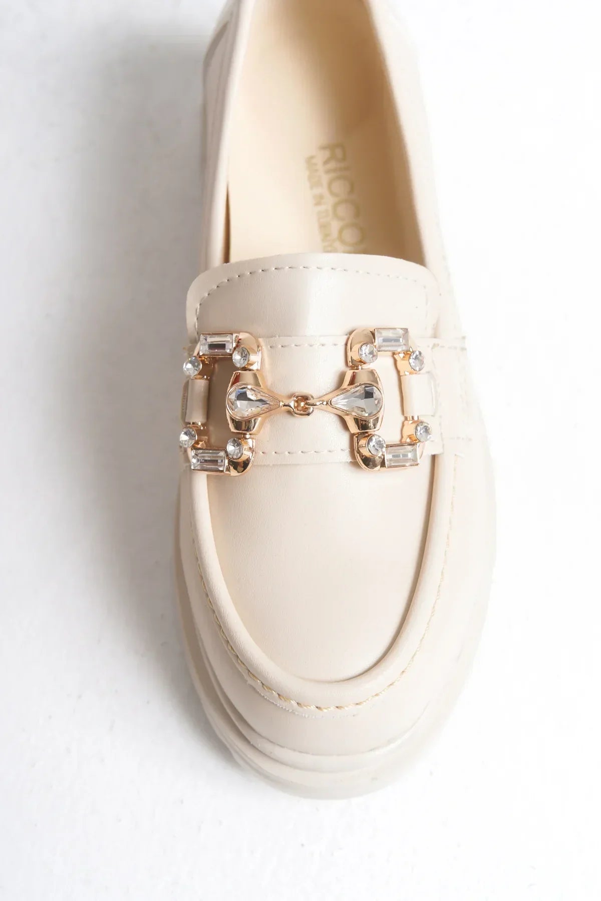 Riccon Kadın Loafer 0012557 Bej