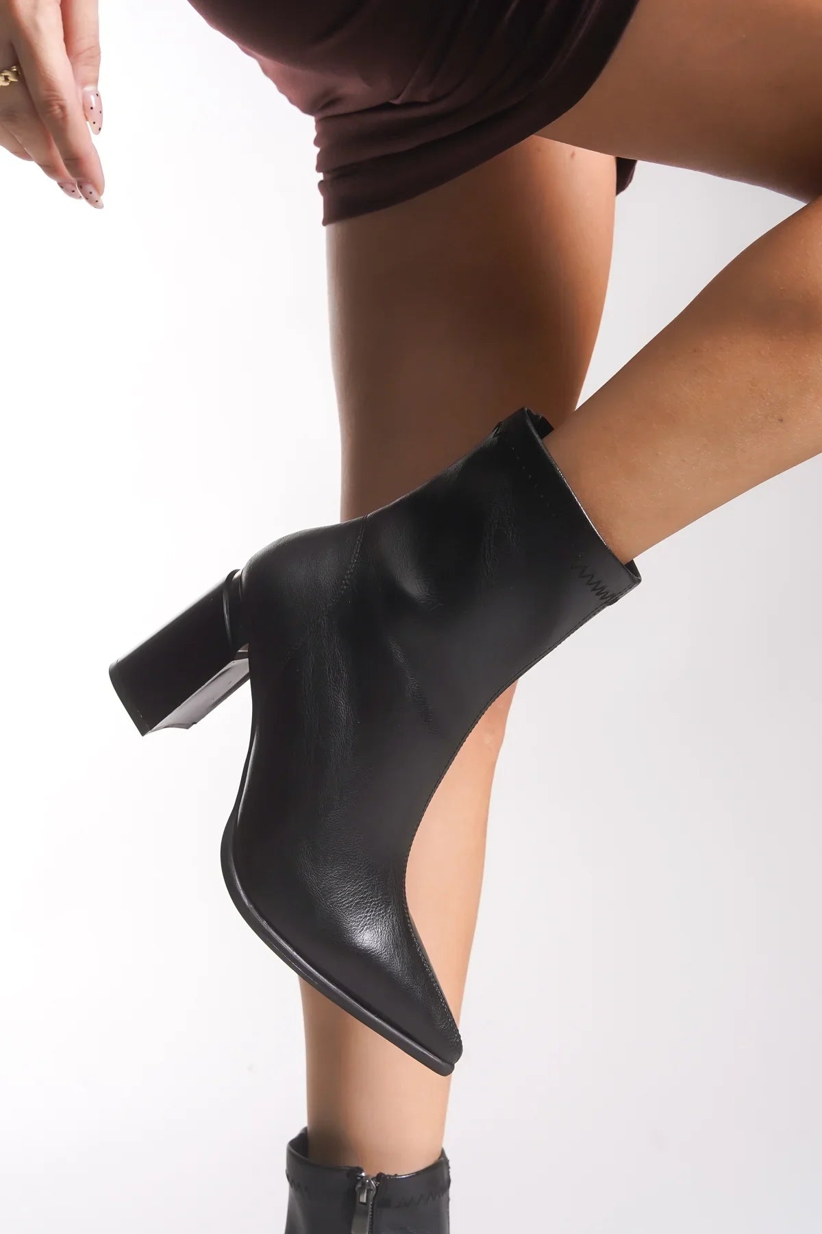 Riccon Kadın Sivri Burun Streç Bot 0012080 Siyah