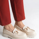 Riccon Kadın Loafer 0012557 Bej