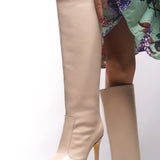 Loventino Hilnaril Kadın Sivri Topuklu Çizme 00123000 Ten Cilt