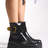 Riccon Heillanae Kadın Tokalı Postal Bot 00122001 Siyah Rustik