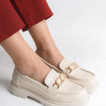 Riccon Kadın Loafer 0012506 Bej