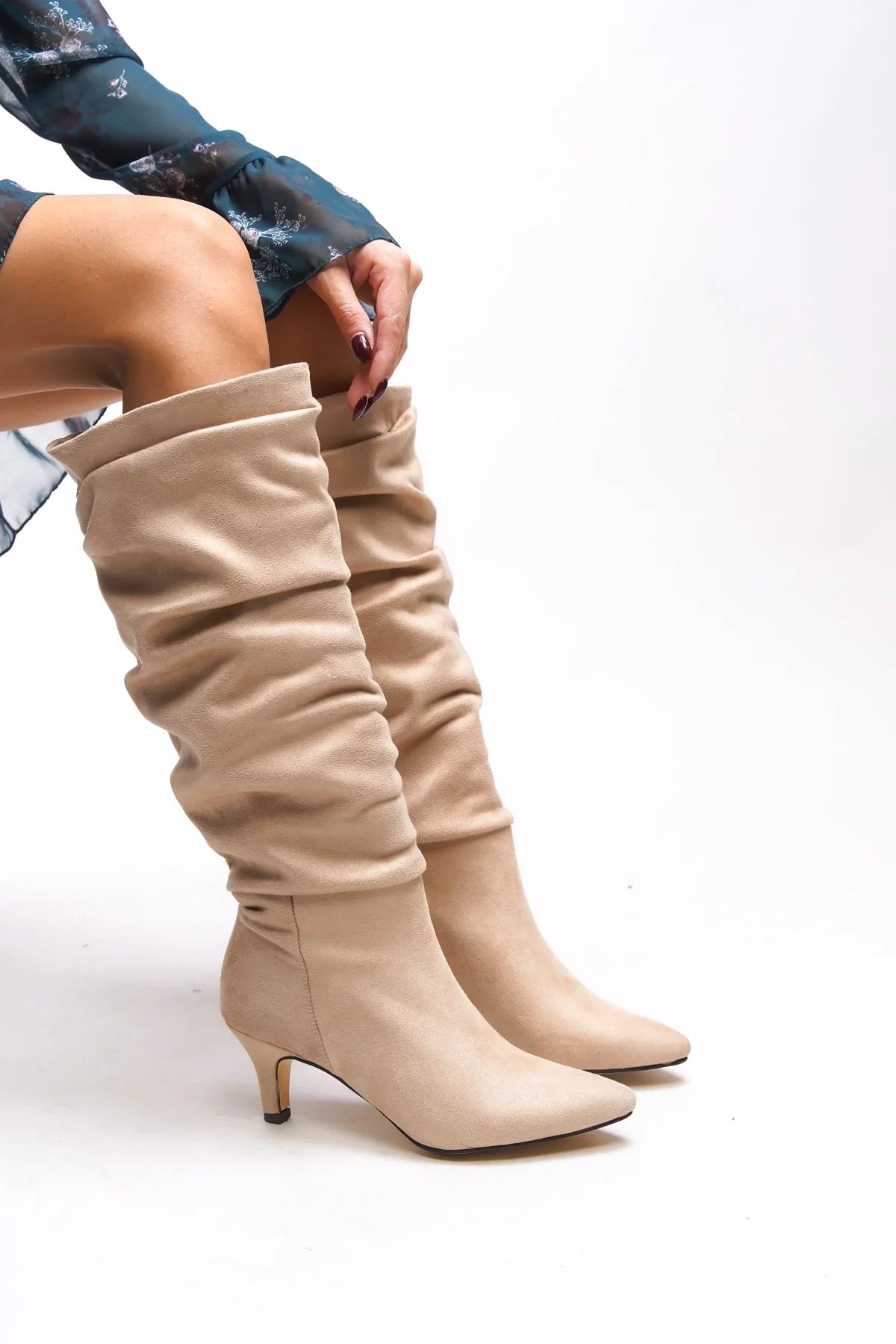 Loventino Jenfarrel Kadın Körüklü Çizme 00126000 Bej Süet