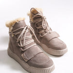 Riccon Pyriseth Kadın İçi Kürklü Sneaker Bot 0012711 Vizon Süet
