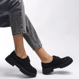 Riccon Oknyrth Kadın Bağcıklı Loafer 00121990 Siyah Süet