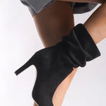 Riccon Lesxipha Kadın Körüklü Kısa Çizme 0012203 Siyah Süet