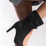 Riccon Lesxipha Kadın Körüklü Kısa Çizme 0012203 Siyah Süet