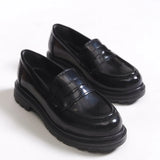 Riccon Kadın Loafer 0012511 Siyah Rugan