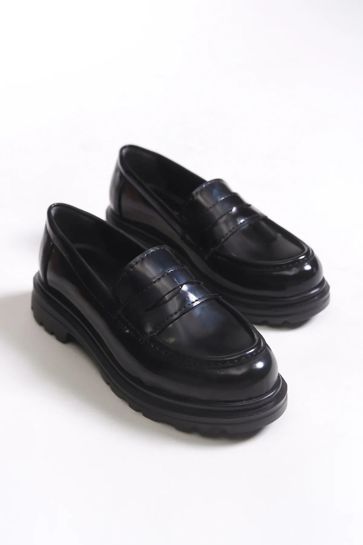 Riccon Kadın Loafer 0012511 Siyah Rugan