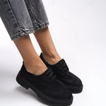 Riccon Oknyrth Kadın Bağcıklı Loafer 00121990 Siyah Süet
