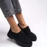 Riccon Oknyrth Kadın Bağcıklı Loafer 00121990 Siyah Süet