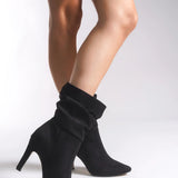 Riccon Lesxipha Kadın Körüklü Kısa Çizme 0012203 Siyah Süet