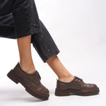 Riccon Oknyrth Kadın Bağcıklı Loafer 00121990 Kahverengi Cilt