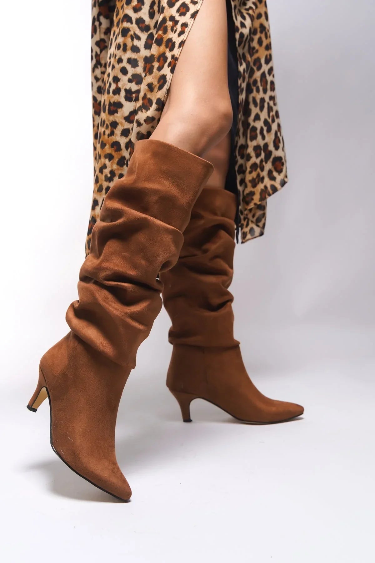 Loventino Jenfarrel Kadın Körüklü Çizme 00126000 Taba Süet