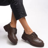 Riccon Oknyrth Kadın Bağcıklı Loafer 00121990 Kahverengi Cilt