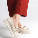 Riccon Kadın Loafer 0012557 Bej