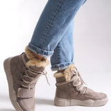 Riccon Pyriseth Kadın İçi Kürklü Sneaker Bot 0012711 Vizon Süet