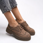 Riccon Oknyrth Kadın Bağcıklı Loafer 00121990 Vizon Süet
