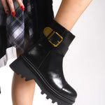 Riccon Heillanae Kadın Tokalı Postal Bot 00122001 Siyah Rustik