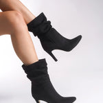 Riccon Lesxipha Kadın Körüklü Kısa Çizme 0012203 Siyah Süet