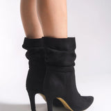 Riccon Lesxipha Kadın Körüklü Kısa Çizme 0012203 Siyah Süet