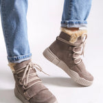 Riccon Pyriseth Kadın İçi Kürklü Sneaker Bot 0012711 Vizon Süet